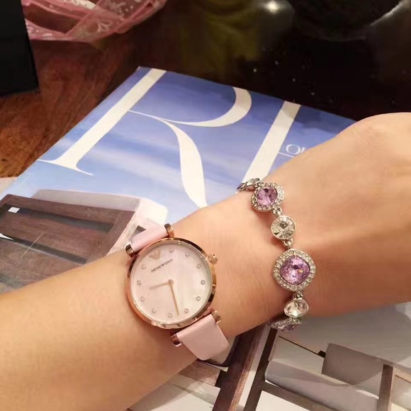 NWT Emporio Armani Women’s Pink Mother Of Pearl Watch 32mm